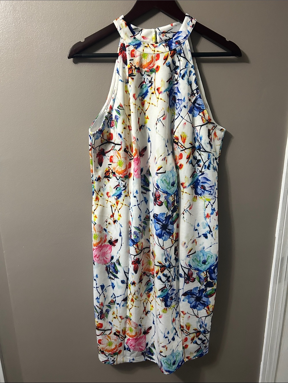 VENUS White One-Shoulder Floral Dress with Multicolor Print